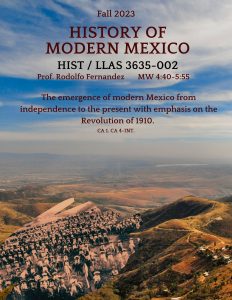 Fall 2023 poster for The History of Modern Mexico